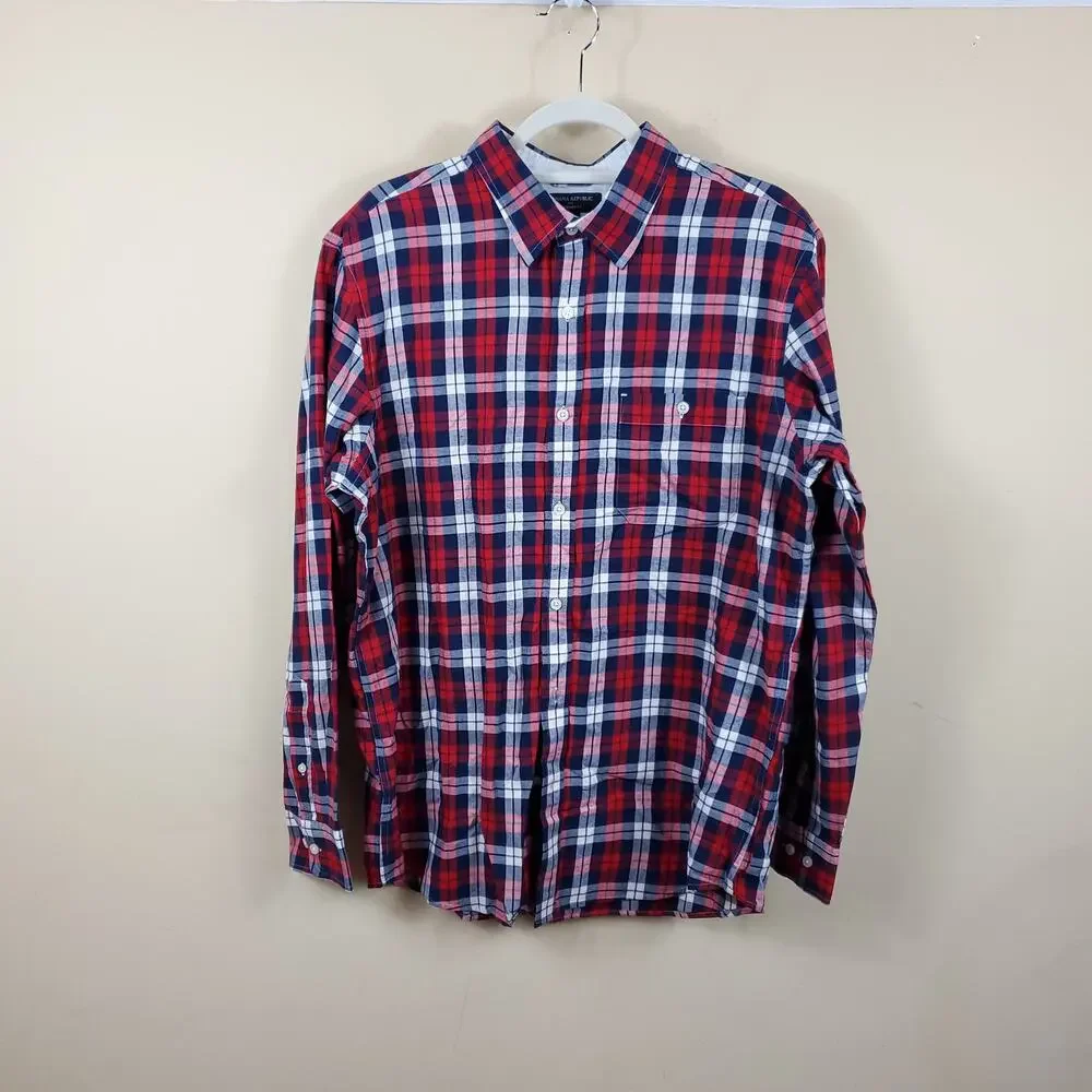 Banana Republic Plaid Standard Fit Button Up Shirt Size L